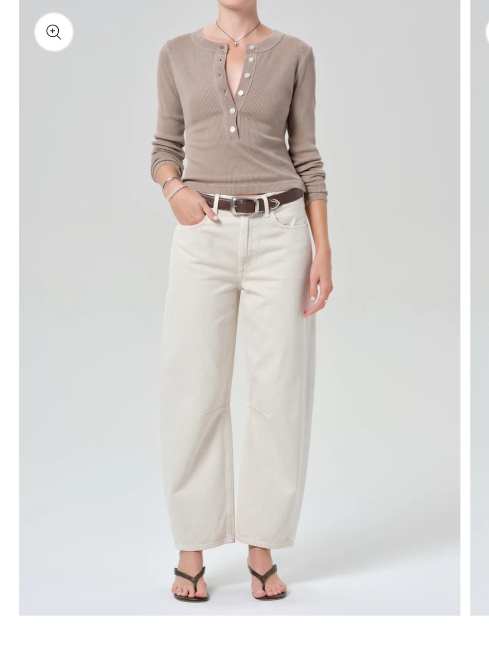 Miro relaxed barrel jean in almondette - Picture 2 of 6